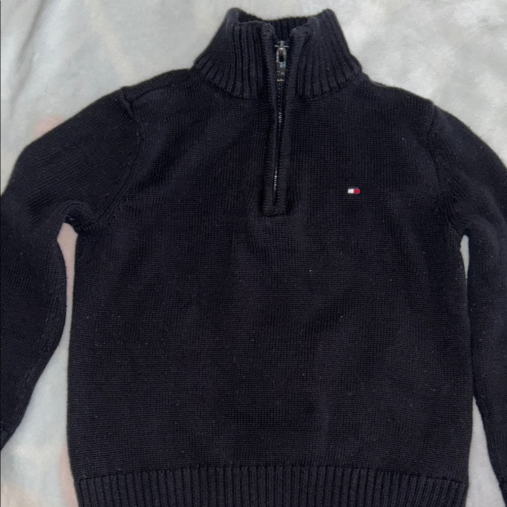 Tommy Hilfiger kids Black Half-Zip Knit Sweater size 4